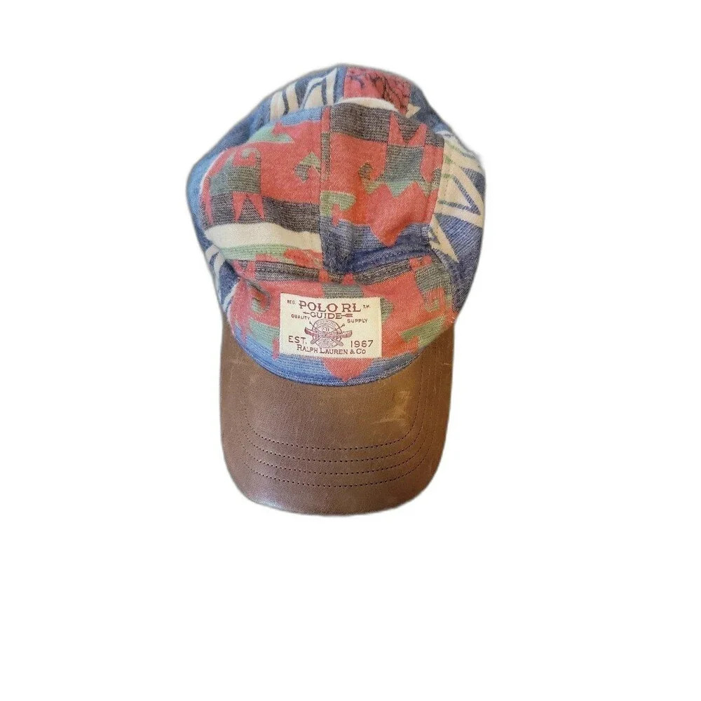 POLO RALPH LAUREN Beacon Sportsman Hat Leather Aztec Southwestern Serape - Picture 1 of 10